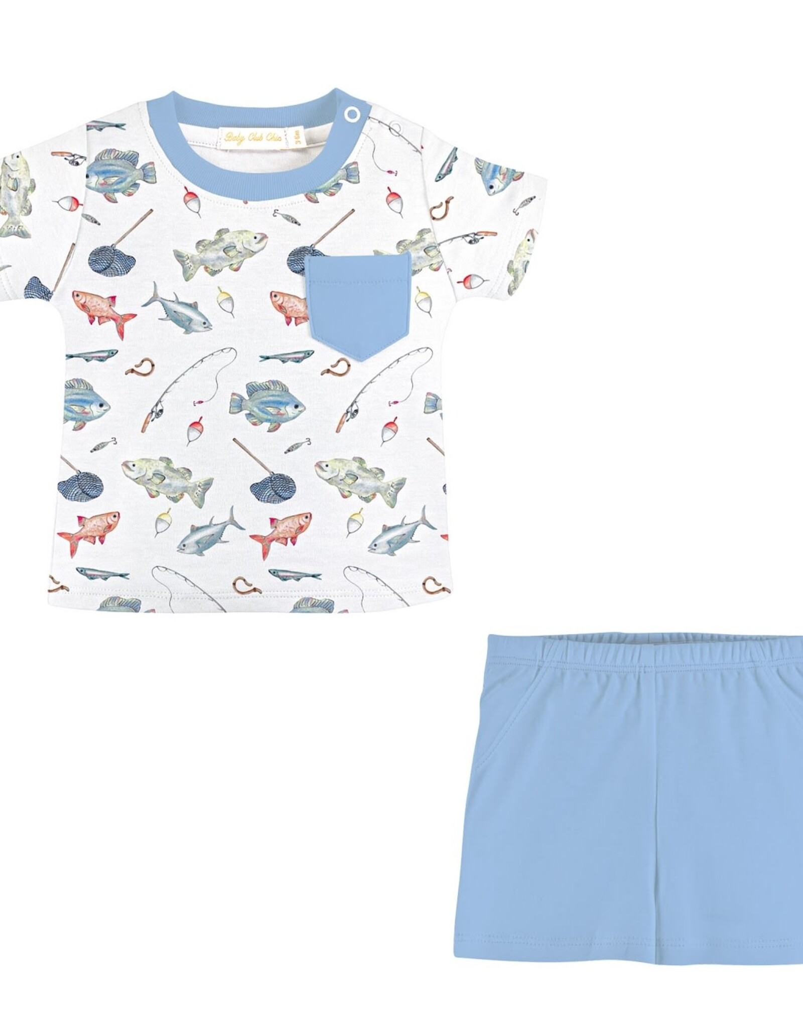 Baby Club Chic Fishing Day Printed Tee and Short Set