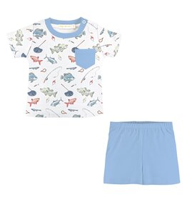 Baby Club Chic Fishing Day Printed Tee and Short Set