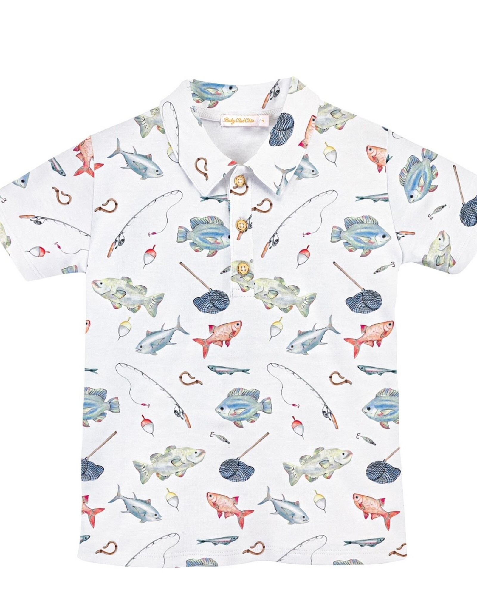 Baby Club Chic Fishing Day Printed Tee w/Collar