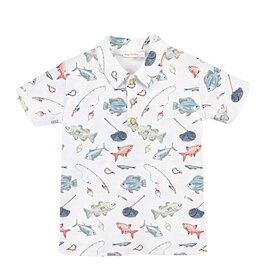 Baby Club Chic Fishing Day Printed Tee w/Collar