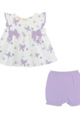 Baby Club Chic Lavender Bows Blouse and Short Set