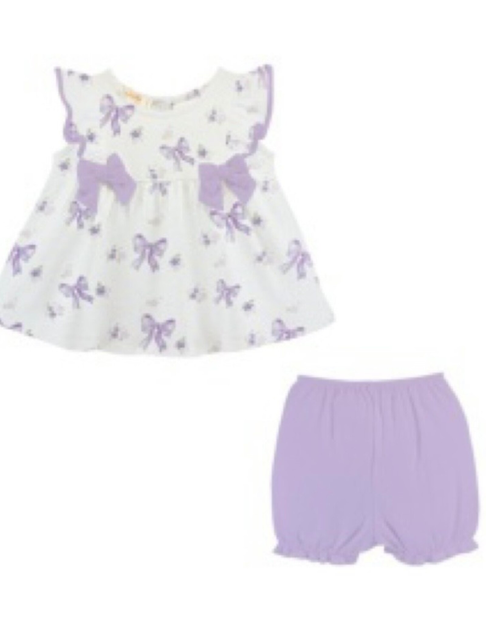 Baby Club Chic Lavender Bows Blouse and Short Set