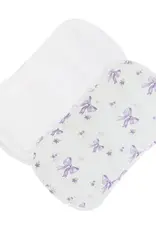 Baby Club Chic Lavender Bows Burp Cloth Set