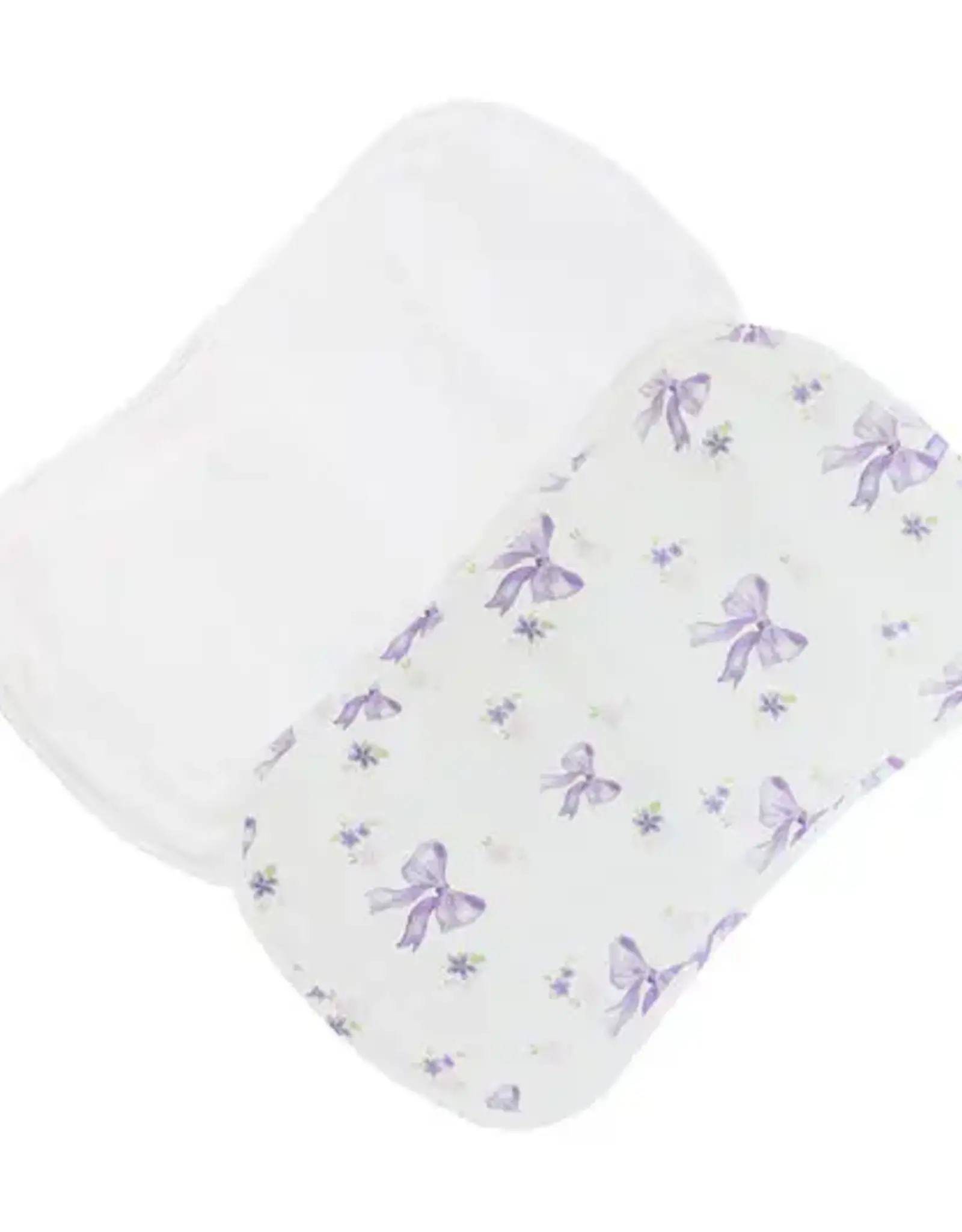 Baby Club Chic Lavender Bows Burp Cloth Set