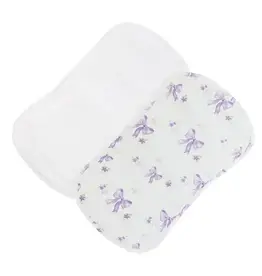 Baby Club Chic Lavender Bows Burp Cloth Set