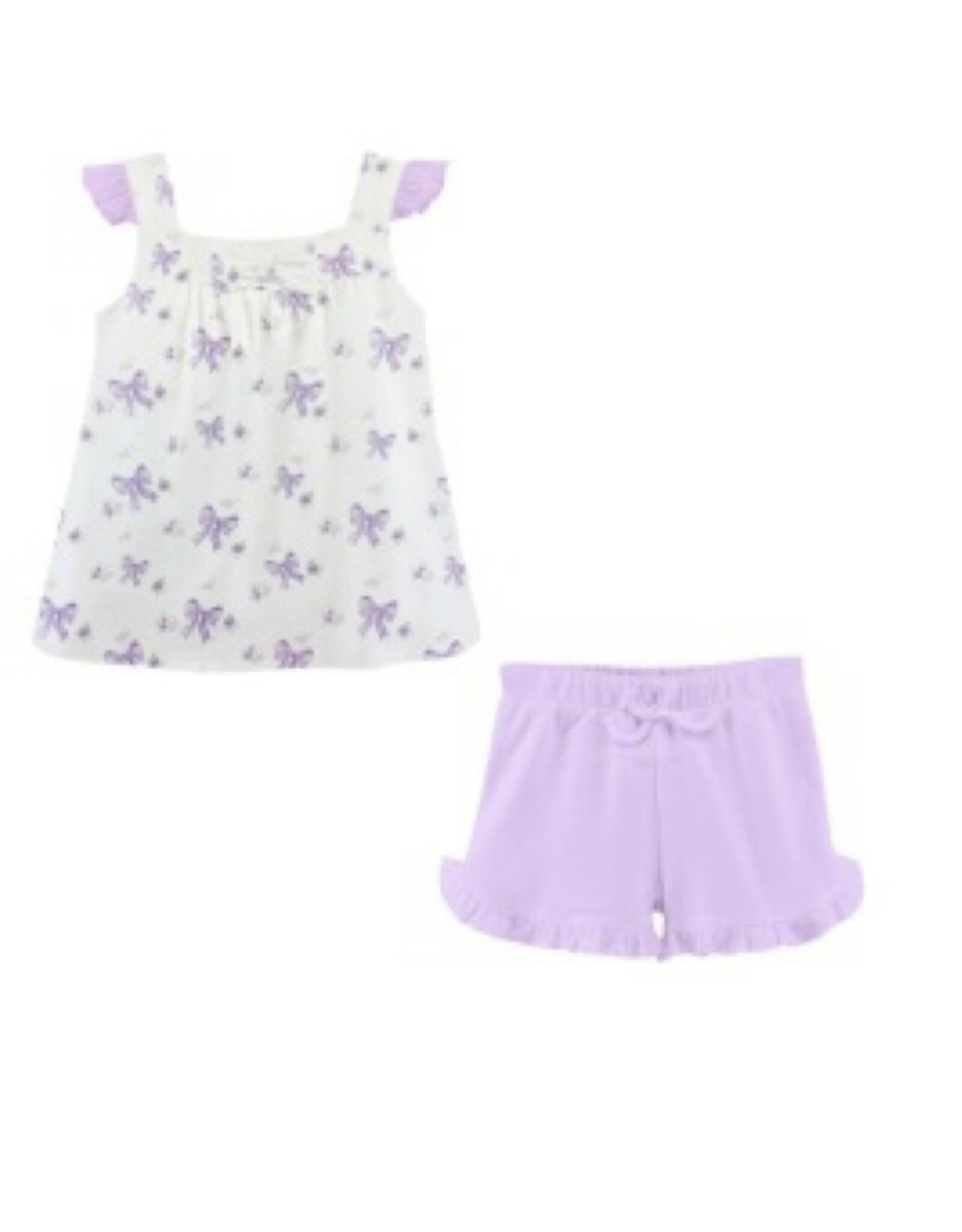 Baby Club Chic Lavender Bows Tee and Short Set