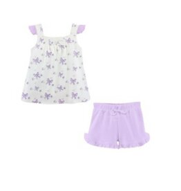 Baby Club Chic Lavender Bows Tee and Short Set