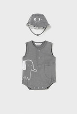 Mayoral Elephant Grey Bodysuit w/Hat