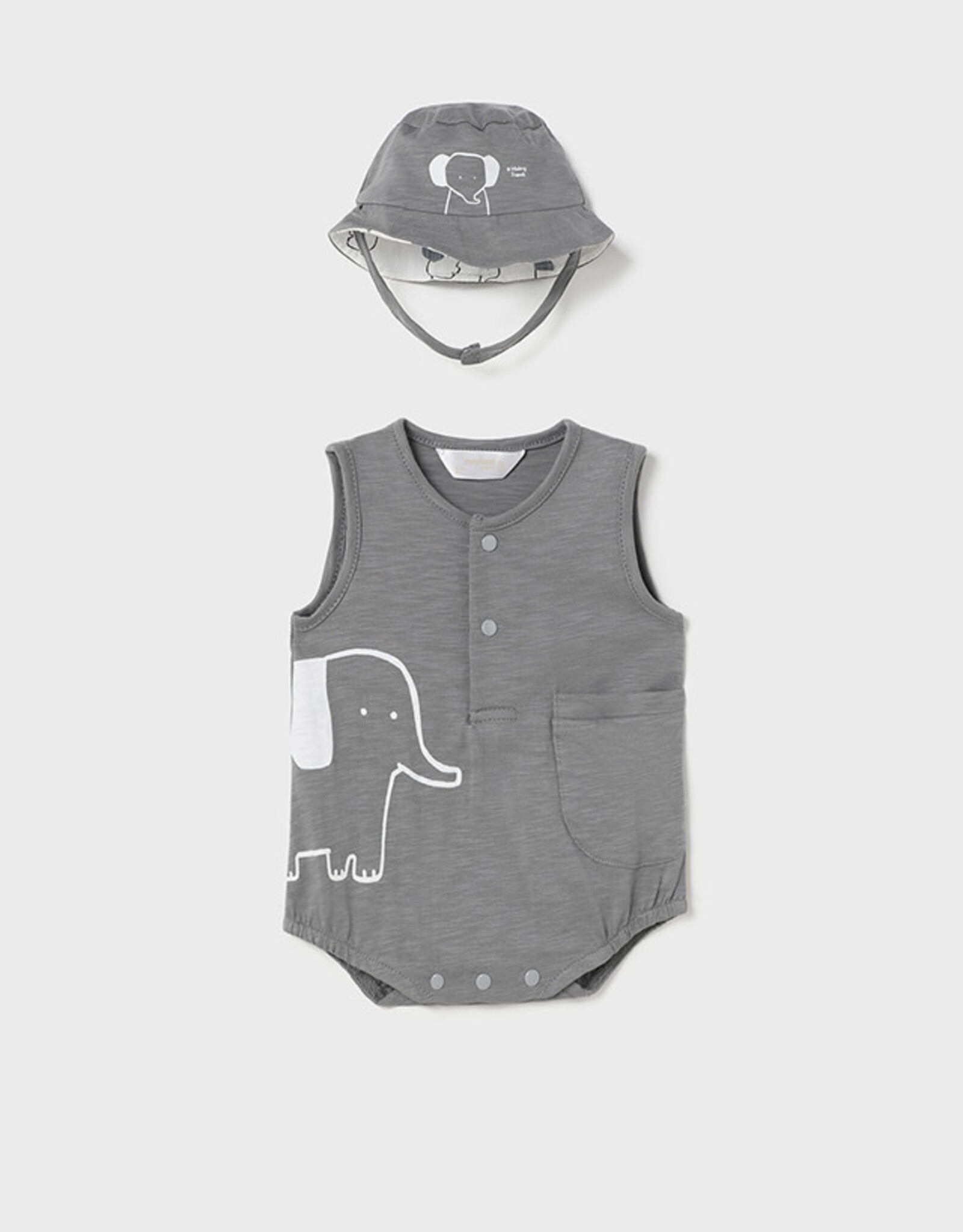 Mayoral Elephant Grey Bodysuit w/Hat