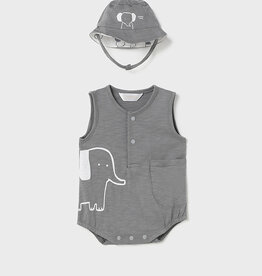 Mayoral Elephant Grey Bodysuit w/Hat