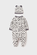 Mayoral Leopard Long Onesie w/Hat