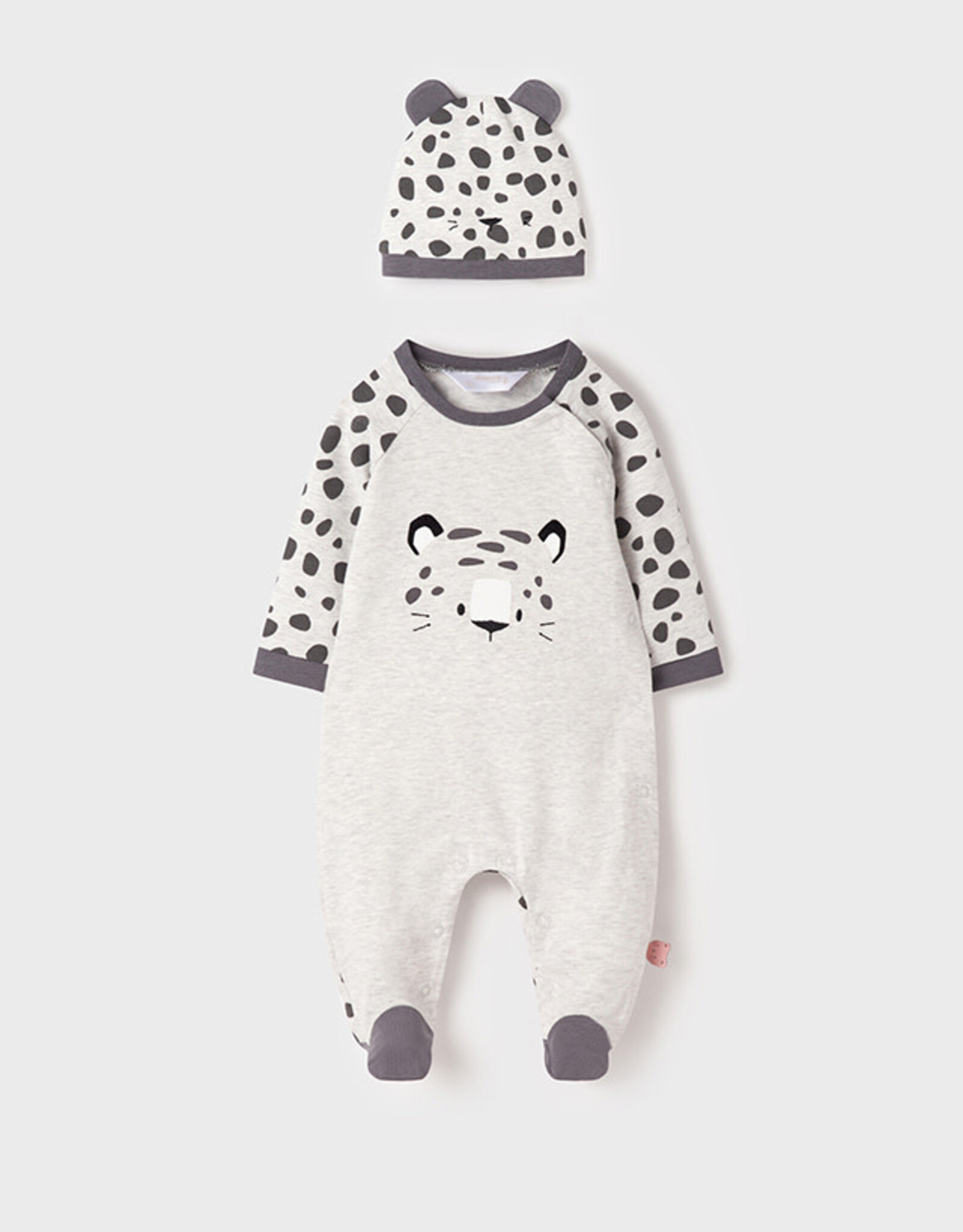 Mayoral Leopard Long Onesie w/Hat