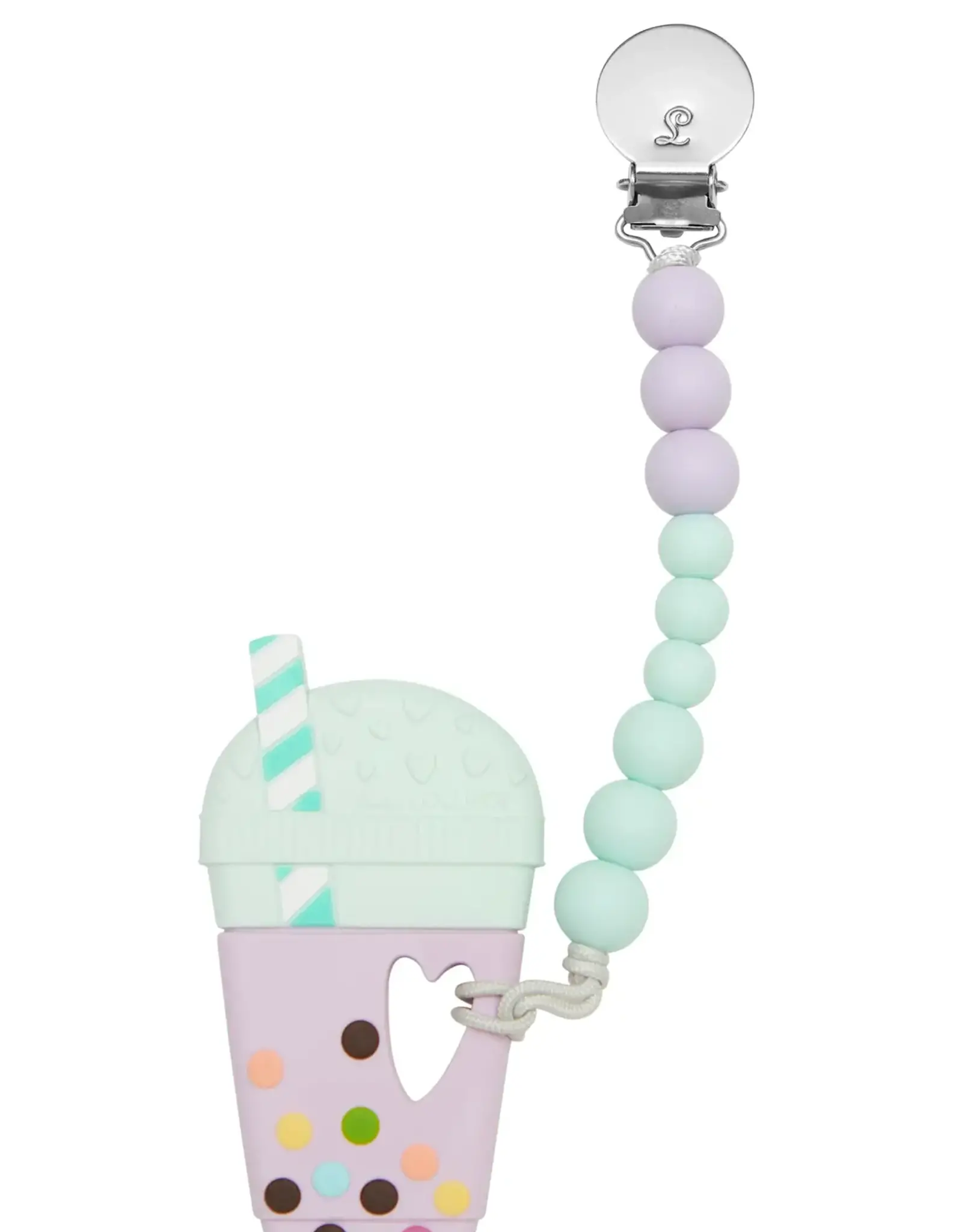 Loulou Lollipop Lilac Mint Taro Bubble Tea Silicone Teether Set
