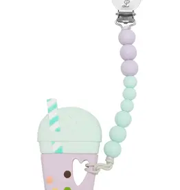 Loulou Lollipop Lilac Mint Taro Bubble Tea Silicone Teether Set