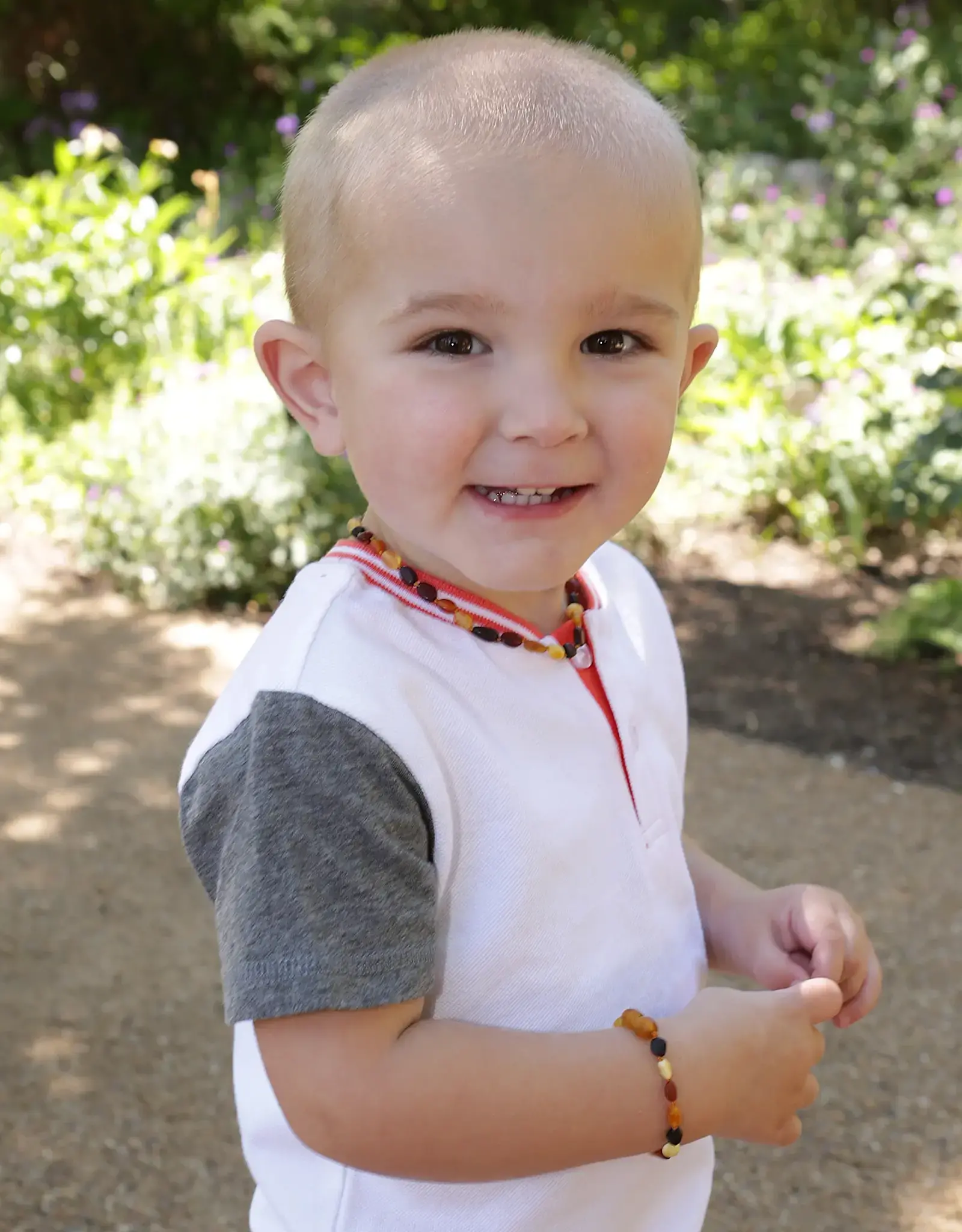 Cherished Moments Multicolor Amber Teething Necklace