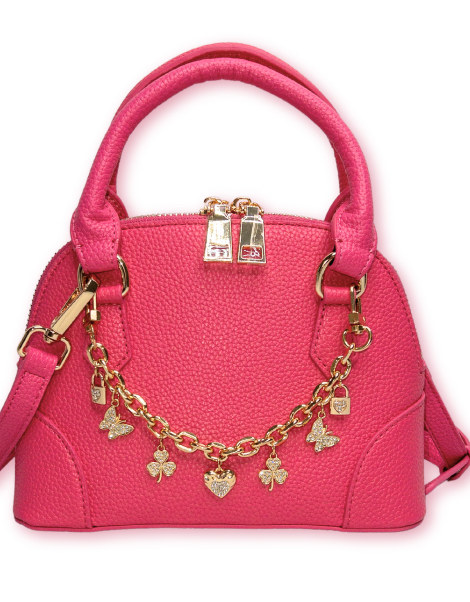 Carrying Kind Charlotte Hot Pink Purse with Luck Chain