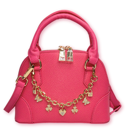 Carrying Kind Charlotte Hot Pink Purse with Luck Chain