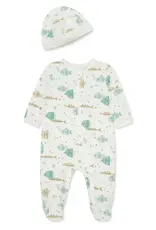 Little Me Aquatic Zip Front Footie & Hat Set