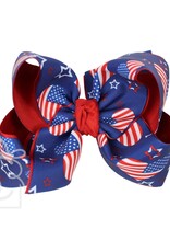 Beyond Creations Red/Navy Patriotic 5.5" Bow