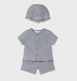 Mayoral Star Blue Shorts, Shirt and Hat Set