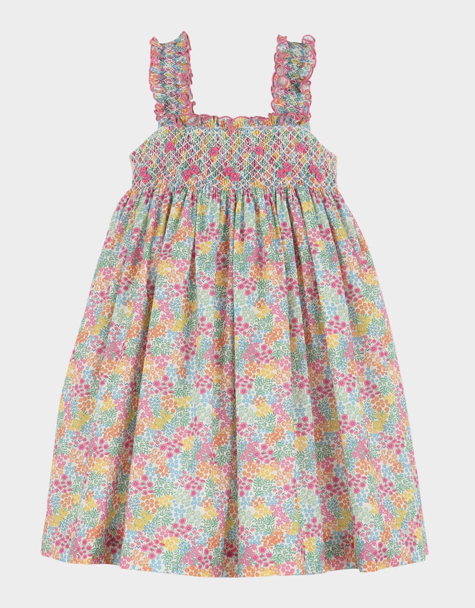 Casero Floral Jamboree Summer Smocked Dress