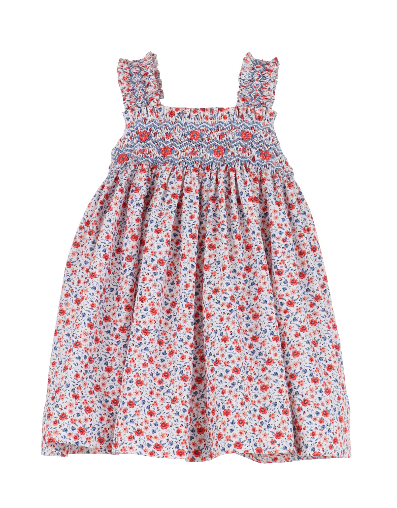 Casero RWB Floral Strappy Smocked Dress