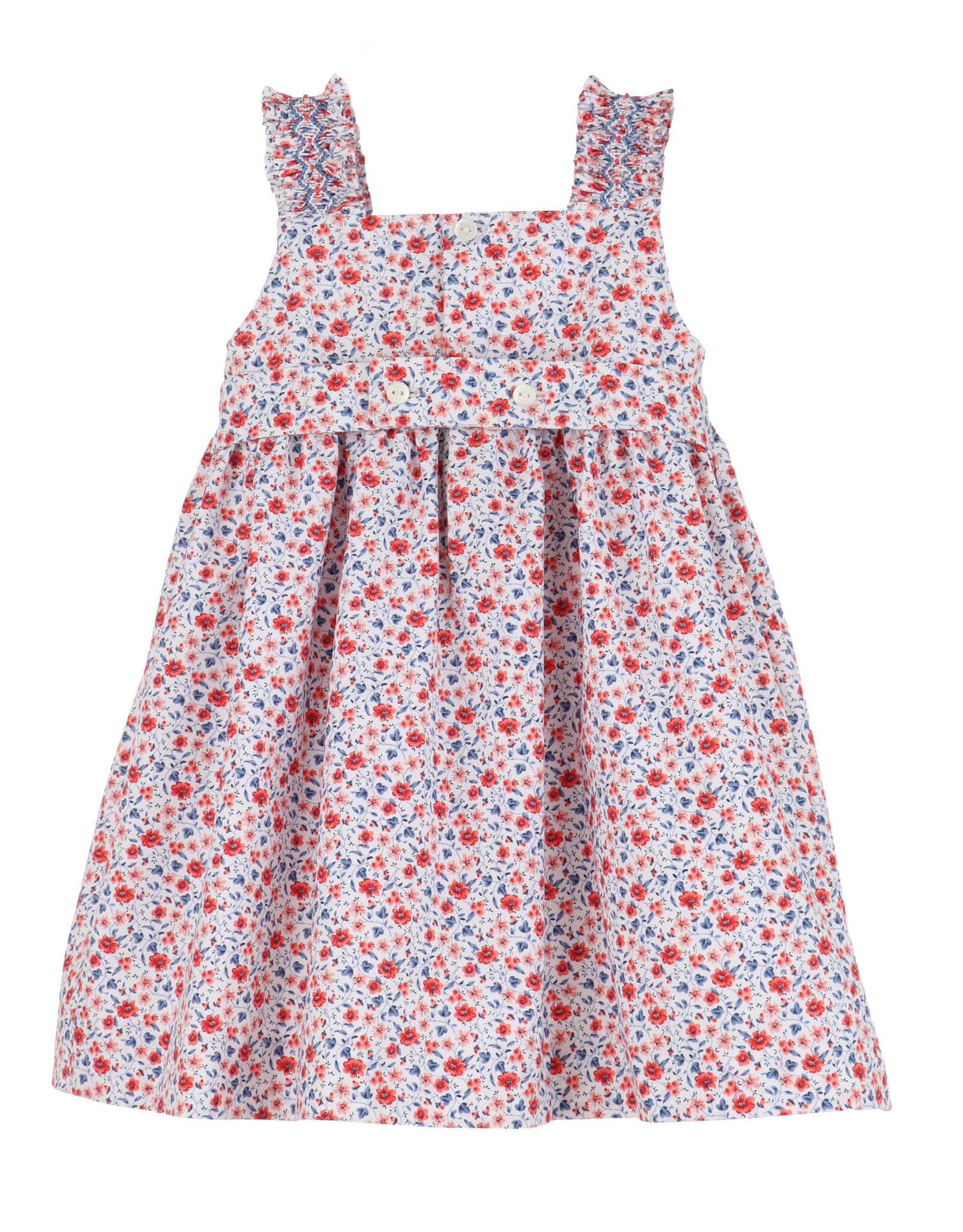 Casero RWB Floral Strappy Smocked Dress