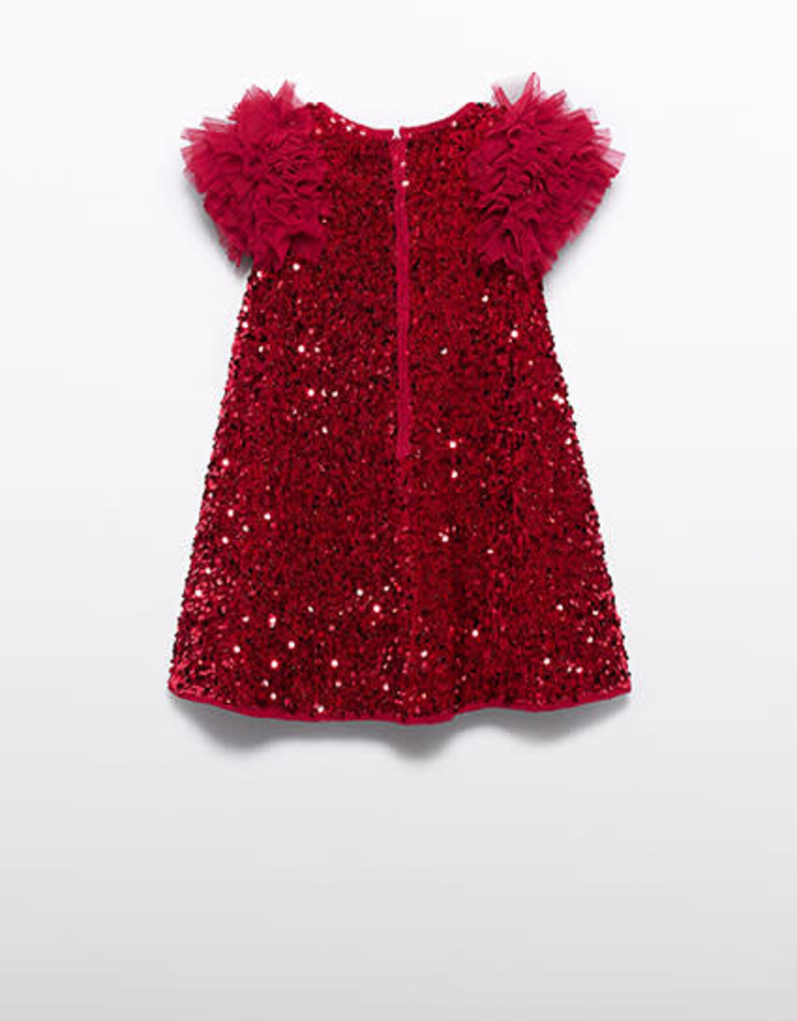 Abel & Lula Red Sequien Velvet Party Dress