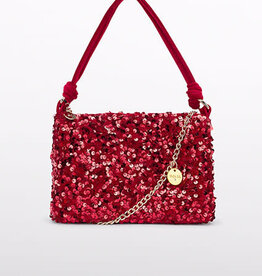 Abel & Lula Red Sequiin Velvet Party Bag