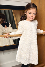 Abel & Lula Cream Sequien Velvet Dress