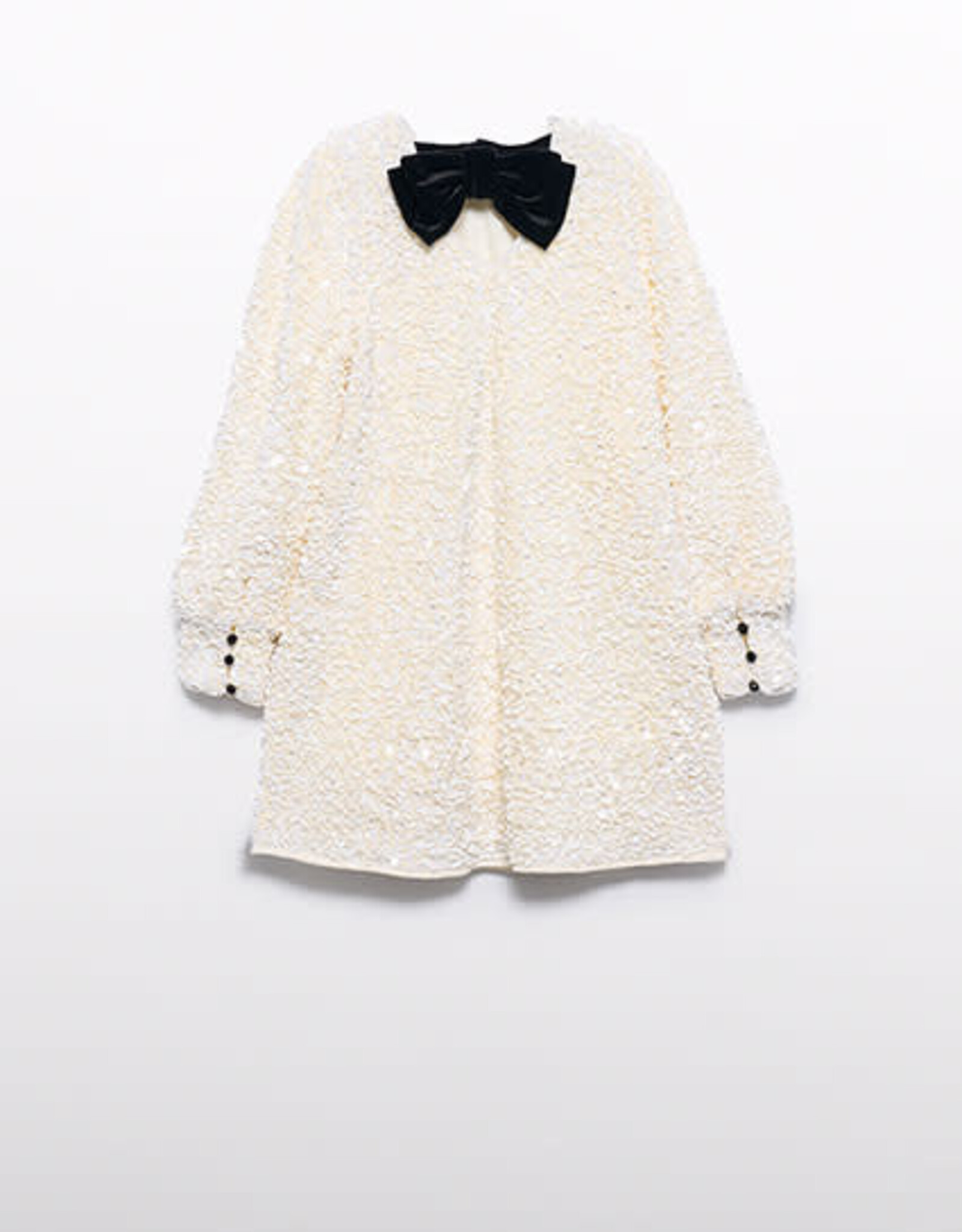 Abel & Lula Cream Sequien Velvet Dress