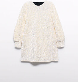 Abel & Lula Cream Sequien Velvet Dress