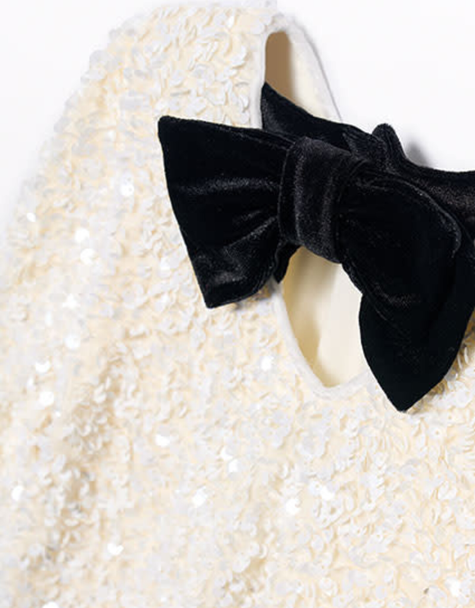 Abel & Lula Cream Sequien Velvet Dress