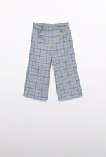 Abel & Lula Sky Blue Plaid Culotte Girls Trouser