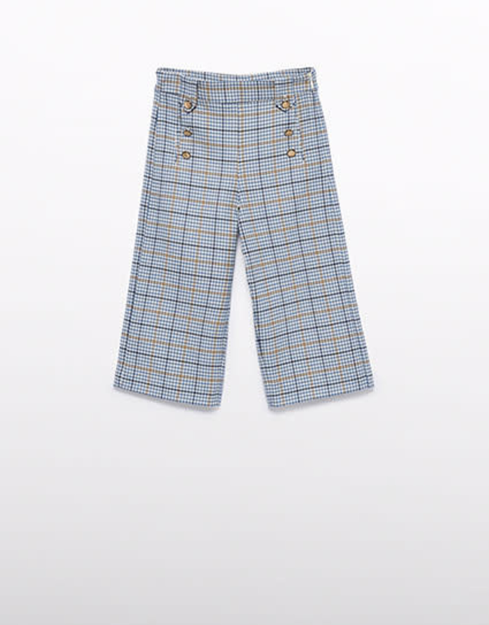 Abel & Lula Sky Blue Plaid Culotte Girls Trouser