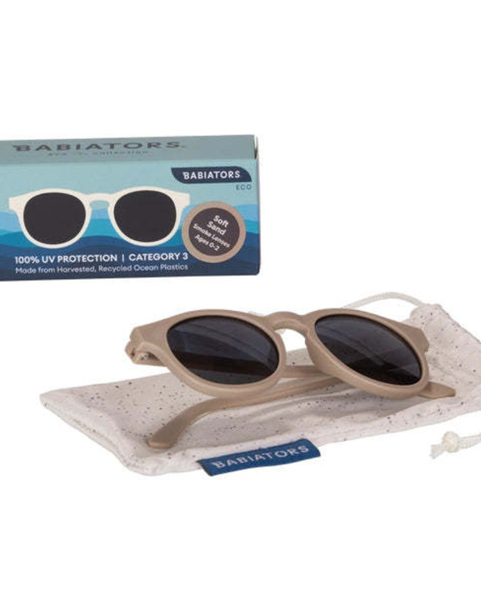 Babiators Eco Keyhole: Soft Sand Smoke Lenses