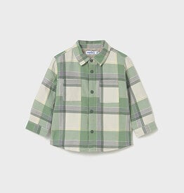 Mayoral Fir Green Baby Plaid Button Up