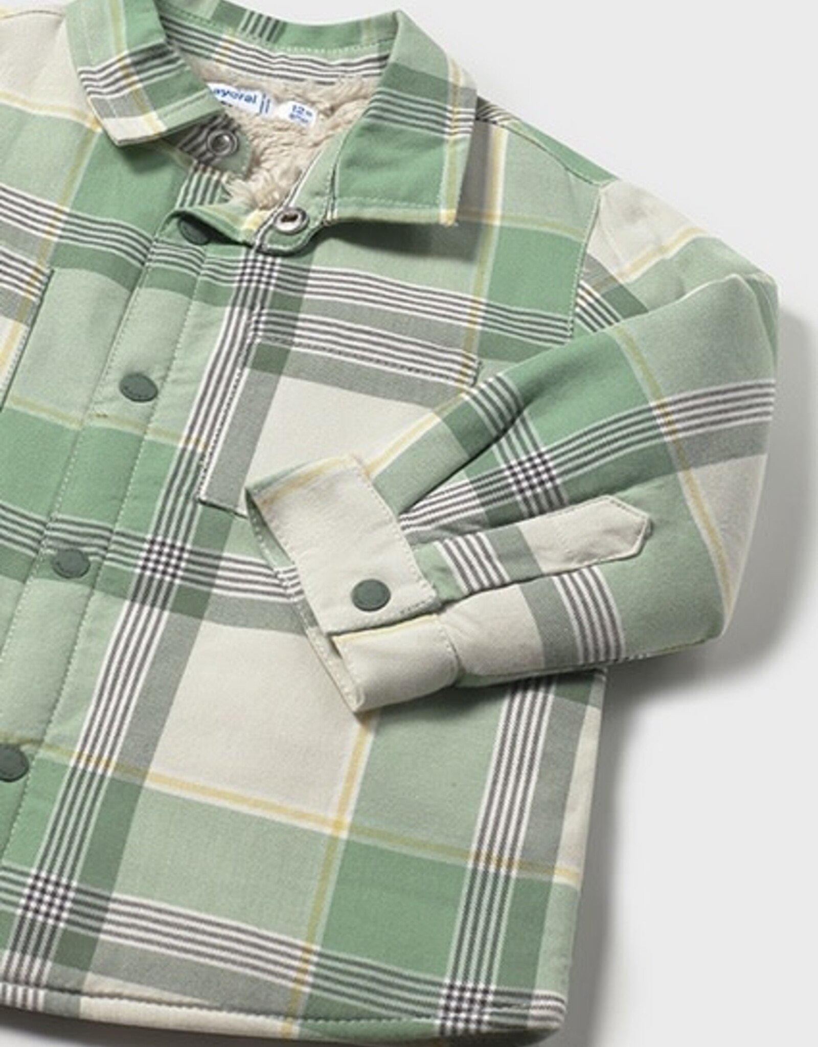 Mayoral Fir Green Baby Plaid Button Up