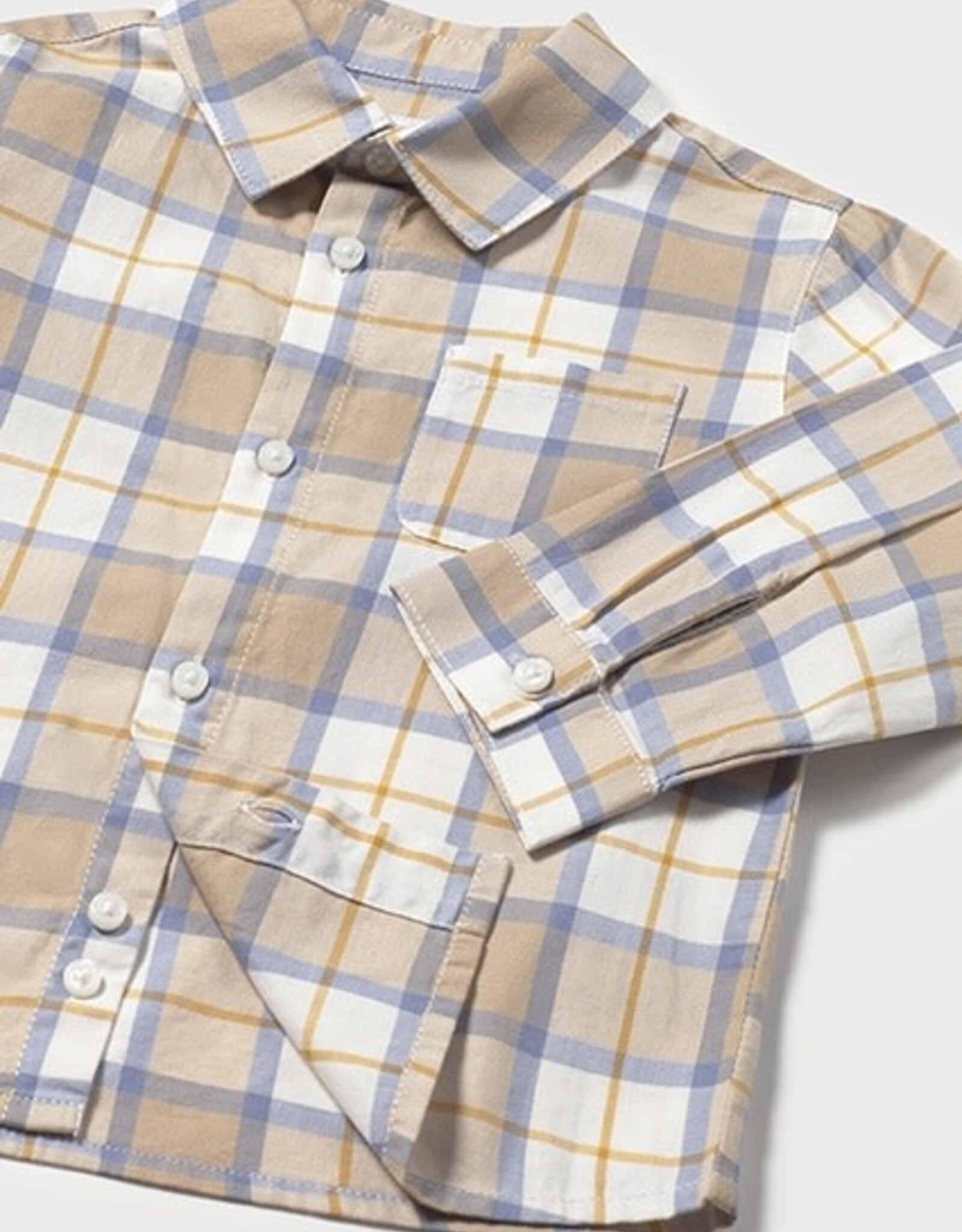 Mayoral Cereal Tan Checked Shirt
