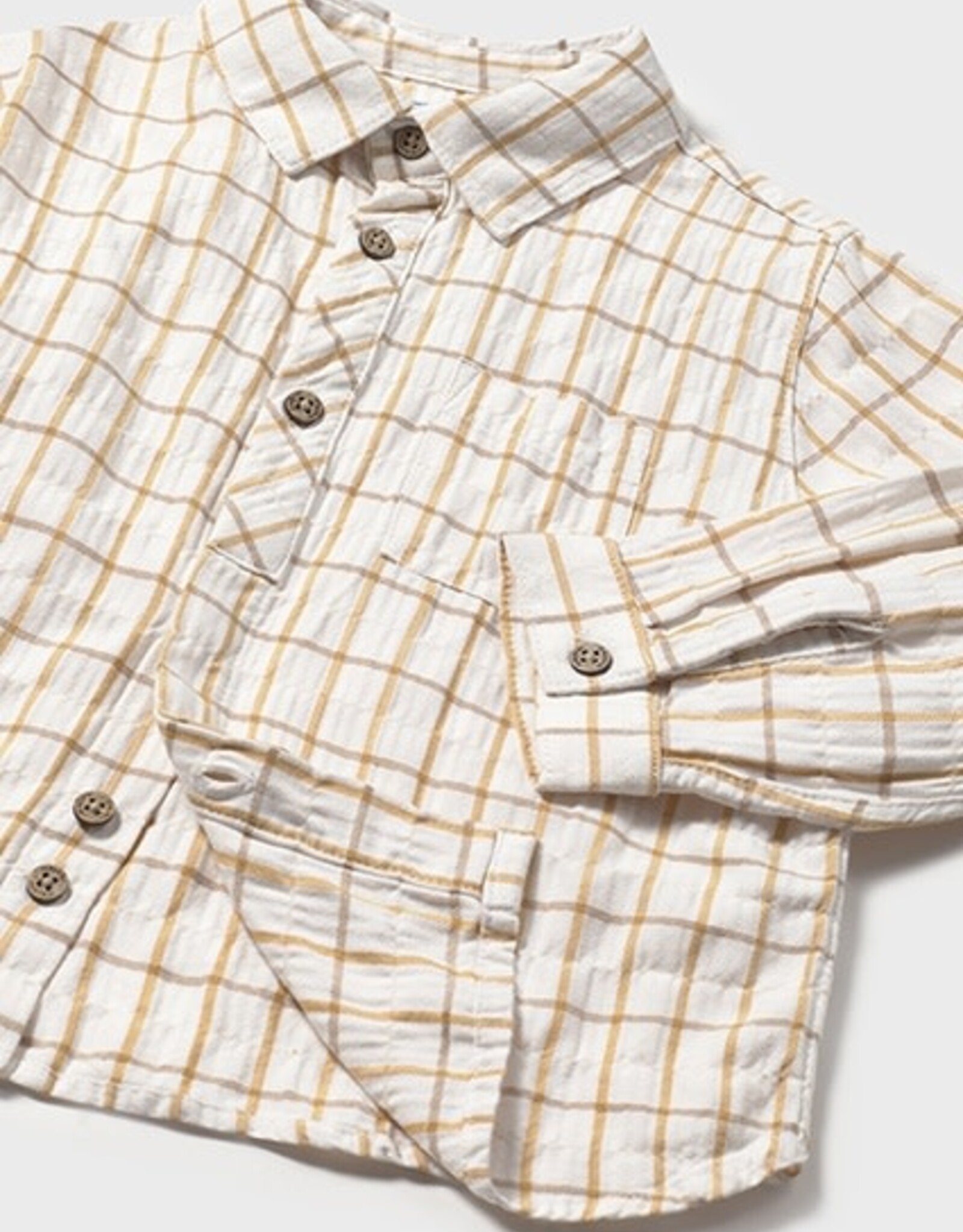 Mayoral Mustard Checked Viscose Shirt
