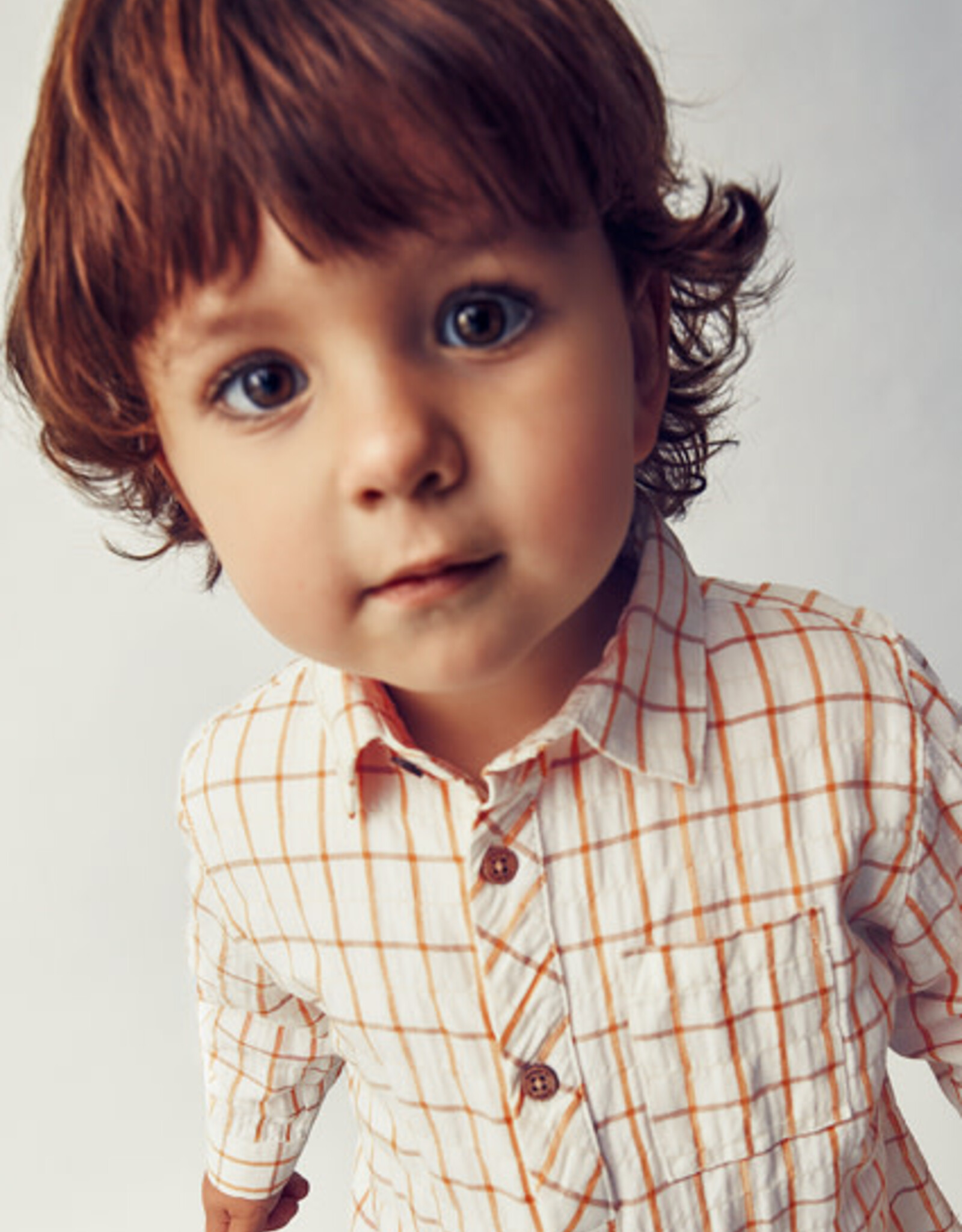 Mayoral Mustard Checked Viscose Shirt