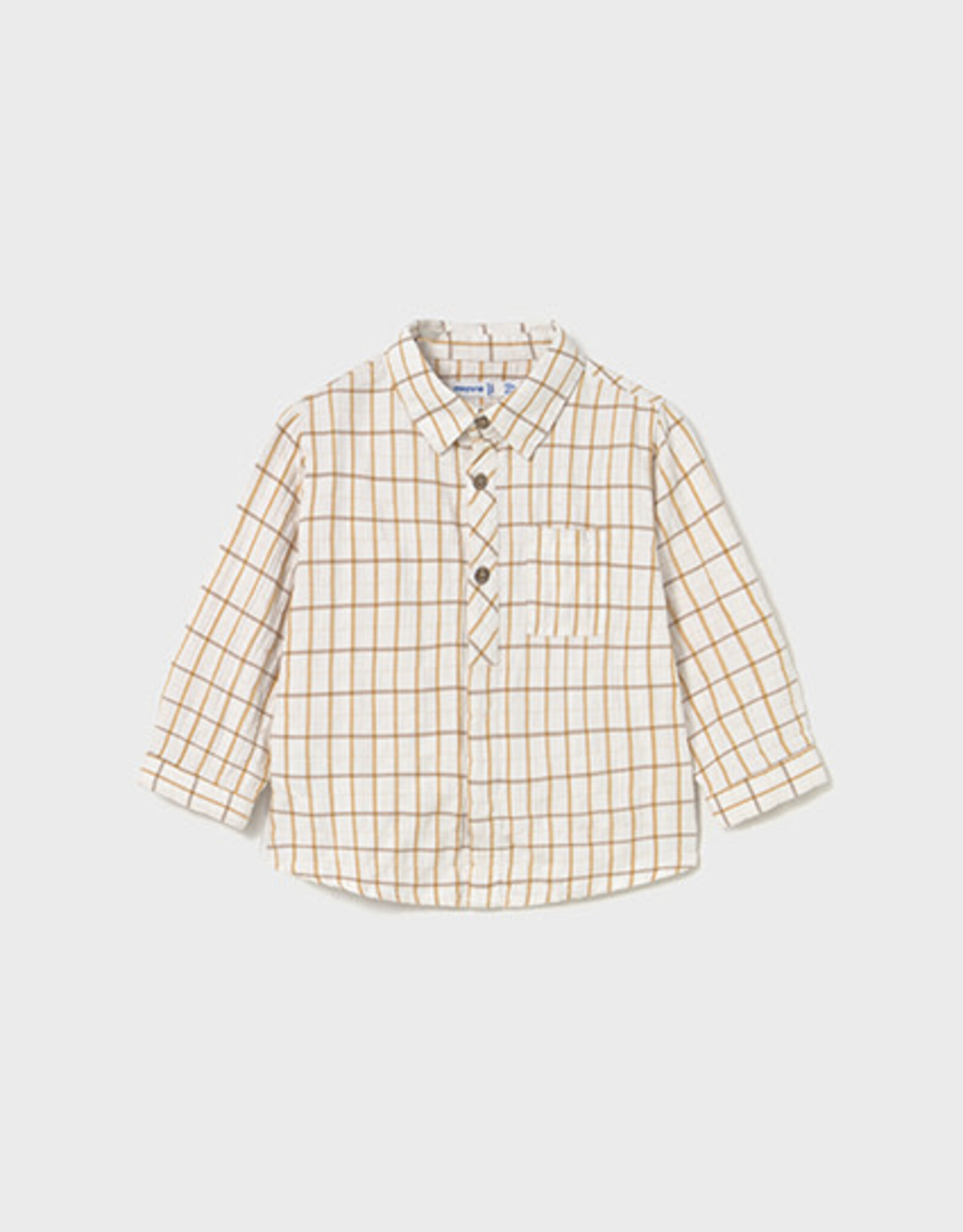 Mayoral Mustard Checked Viscose Shirt