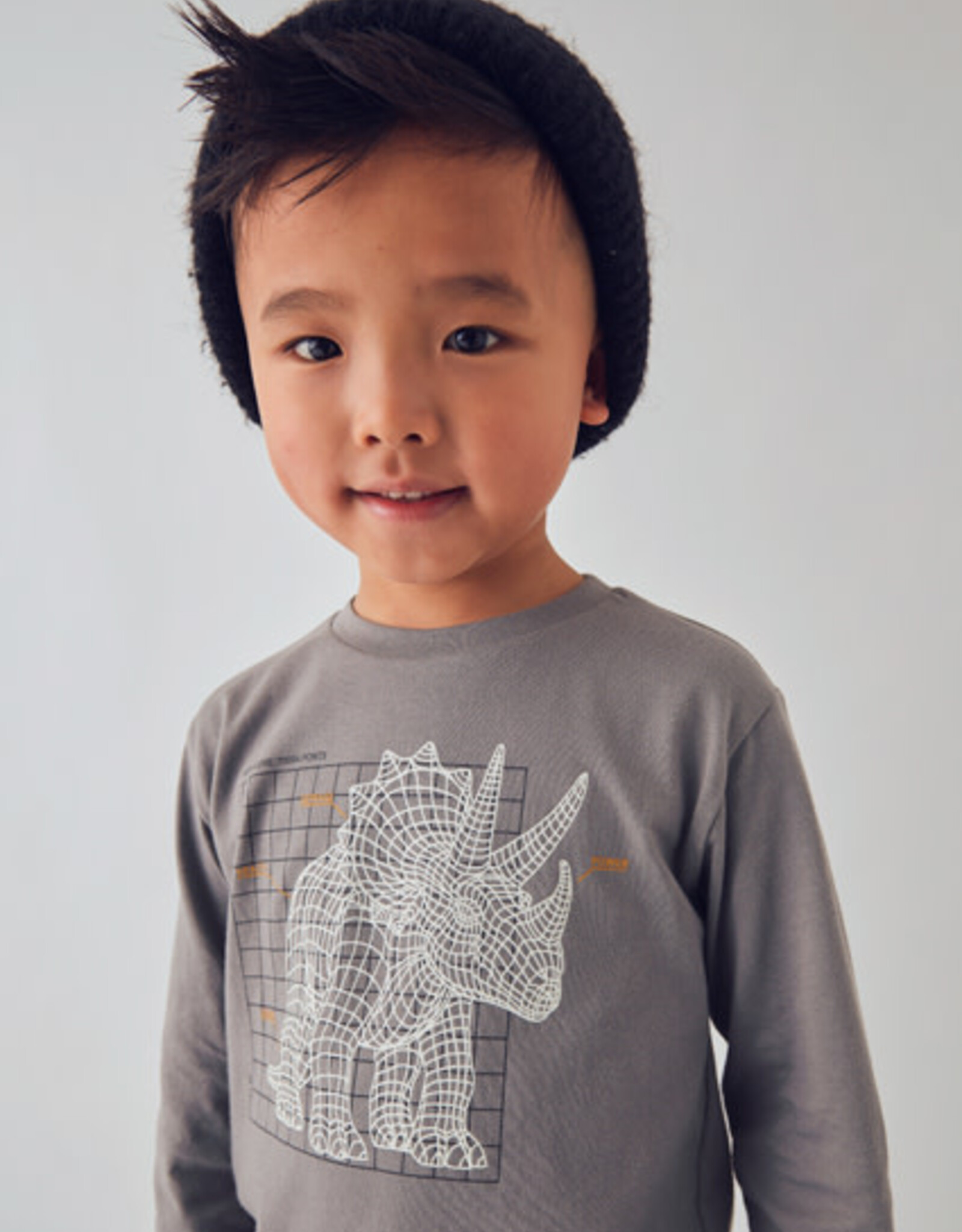 Mayoral Grey Dino Glow Shirt