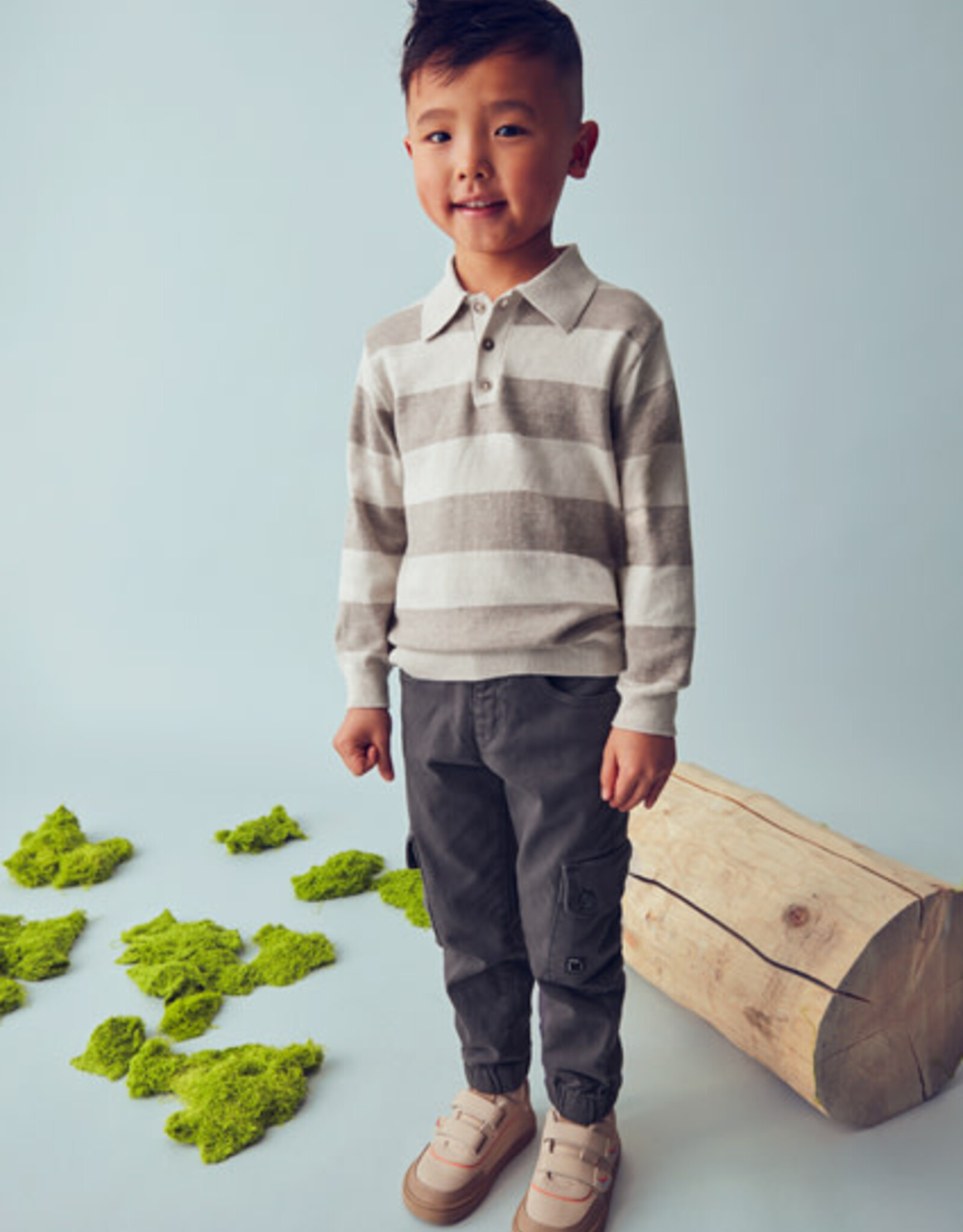 Mayoral Mole Stripe Knit Polo