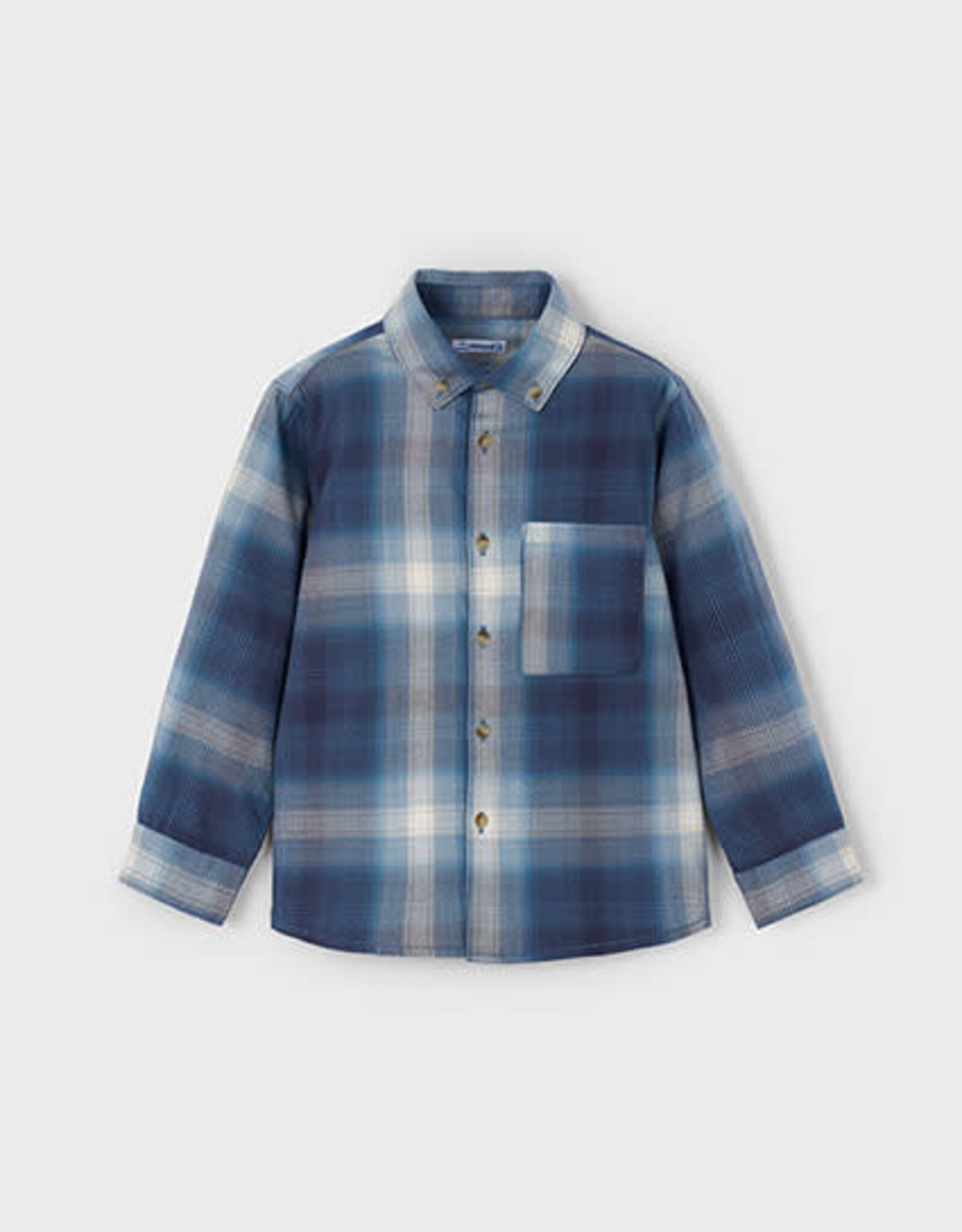 Mayoral Navy Long Checked Shirt