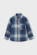 Mayoral Navy Long Checked Shirt