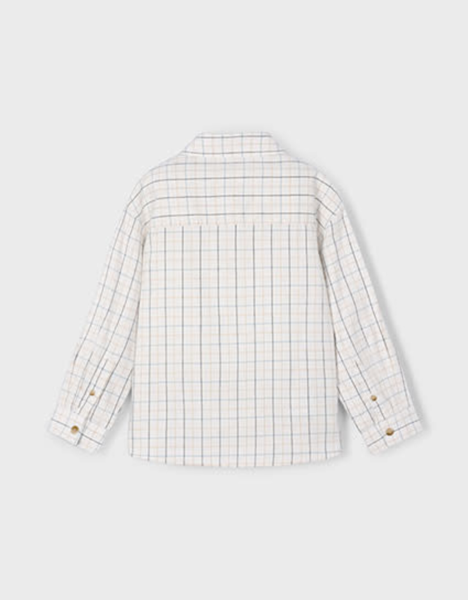 Mayoral Cream Long Checked Shirt