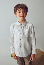 Mayoral Cream Long Checked Shirt