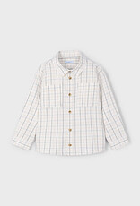 Mayoral Cream Long Checked Shirt