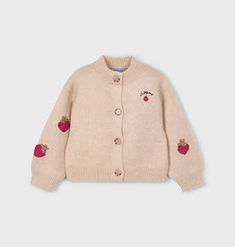 Mayoral Sesame Strawberry Knit Cardigan